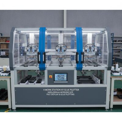 4 Địa điểm làm việc XY Glue Plotter với kích thước làm việc 3000x2000mm cho các ứng dụng keo nóng và keo lạnh